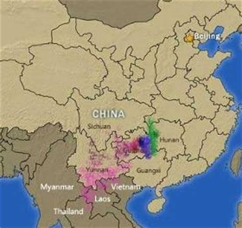 where are the miao located in china map